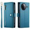 Redmi K80/K80 Pro Leather Phone Case with Nine Card Slots - Blue Wallet Bag - 2