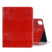 iPad Pro 13 2024 Red Crocodile Texture Leather Tablet Case - 1