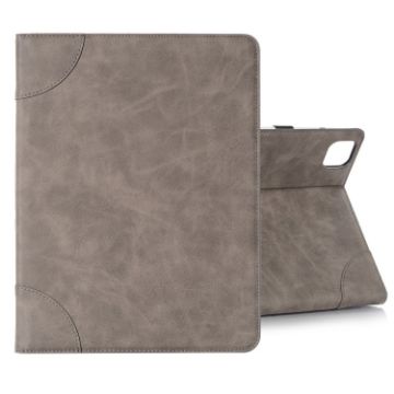 Retro Book Style Leather Tablet Case for iPad Pro 13 2024 - Grey - 1