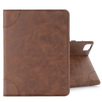 Retro Book Style Leather Tablet Case for iPad Pro 13 2024 - Coffee - 1