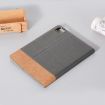 iPad Pro 13 2024 Dark Grey Leather Tablet Case - Cross Texture Stitching - 3