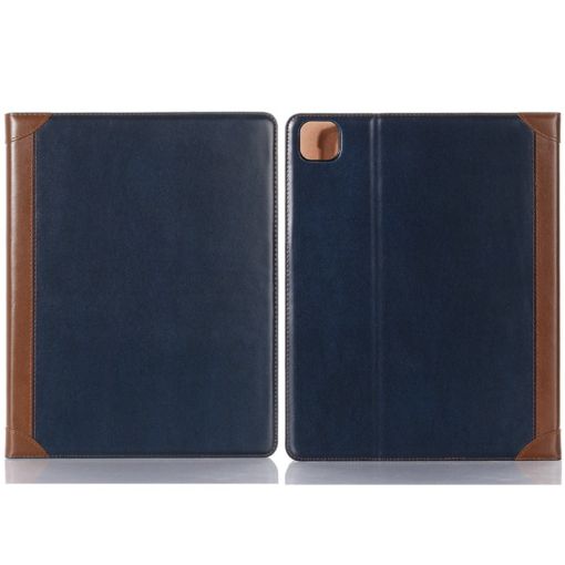 iPad Pro 13 2024 Blue Leather Book Style Tablet Case - 1
