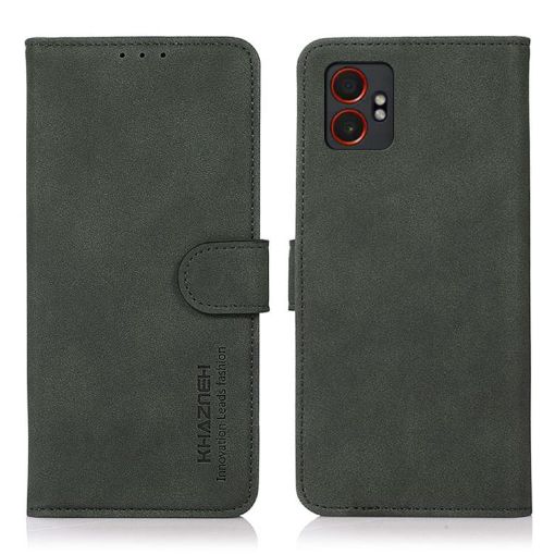 Samsung Galaxy XCover7 Pro Green Matte Leather Phone Case by KHAZNEH - 1