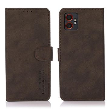 Samsung Galaxy XCover7 Pro KHAZNEH Brown Matte Leather Phone Case - 1