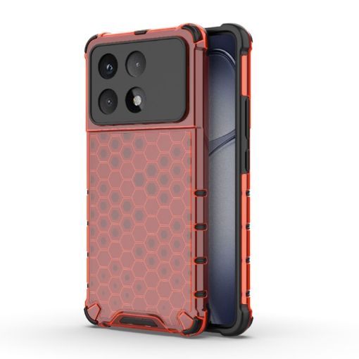 Red Honeycomb Shockproof Phone Case for Redmi K70 Ultra 5G Global - 1