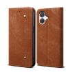Samsung Galaxy A07 4G Brown Denim Texture Flip Leather Case - 1
