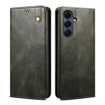 Samsung Galaxy A17 5G Green Leather Phone Case - Oil Wax Crazy Horse Texture - 1