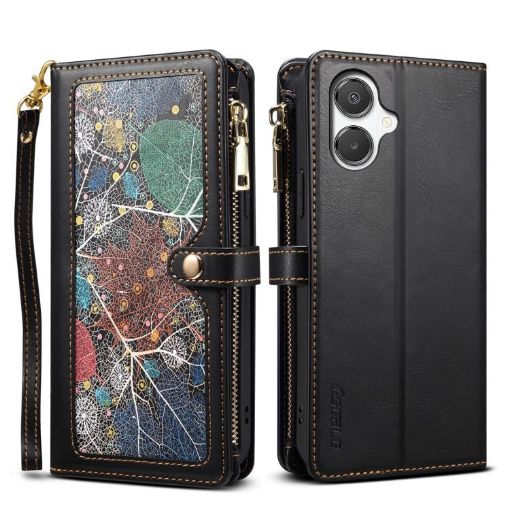 Samsung Galaxy A07 4G Star Series Lanyard Wallet RFID Case Black - 1