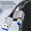 USB 3.0 A Male to USB-B Printer Cable, 2m Data Transmission Adapter - 7