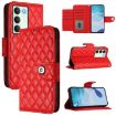 Realme V70/14x/C75 5G Red Rhombic Texture Flip Leather Case with Lanyard - 1