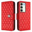 Realme V70/14x/C75 5G Red Rhombic Texture Flip Leather Case with Lanyard - 2