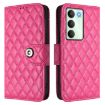 Realme V70/14x/C75 5G Rhombic Flip Leather Case with Lanyard Rose Red - 2