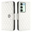Realme V70/14x/C75 5G White Rhombic Texture Flip Leather Case with Lanyard - 2
