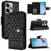 Realme 14 5G/P3 5G India Rhombic Flip Leather Case with Lanyard Black - 1