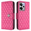 Realme 14 5G/P3 5G Rhombic Flip Leather Case with Lanyard - Rose Red - 2