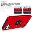 iPhone 17 Red Magnetic Case with Invisible Ring Holder - PC + TPU - 7