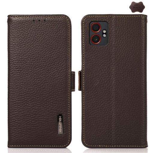 Samsung Galaxy XCover7 Pro KHAZNEH Leather RFID Case Brown - 1