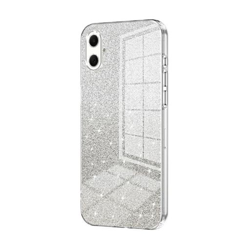 Samsung Galaxy A07 Glitter Gradient Electroplated Phone Case - Transparent - 1