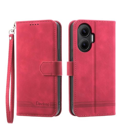 Red TPU Hybrid PU Leather Case for Redmi Turbo 4 Pro/Xiaomi Poco F7 - 1