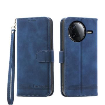 Redmi K80/K80 Pro Dierfeng TPU Hybrid PU Leather Case - Blue - 1
