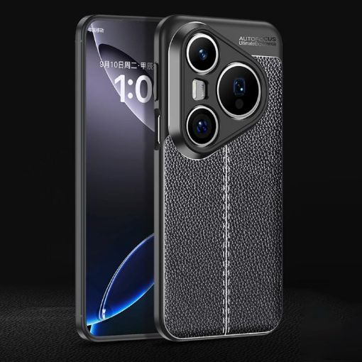 Huawei Pura 80 Ultra 5G Black Litchi Texture TPU Shockproof Case - 1