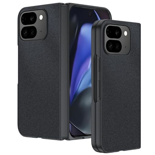 Google Pixel 10 Pro Fold Ultra-thin Leather Phone Case - Black - 1