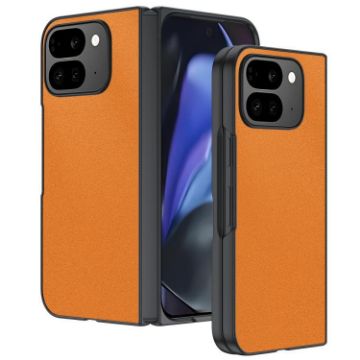 Google Pixel 10 Pro Fold Ultra-thin Leather Phone Case - Orange - 1
