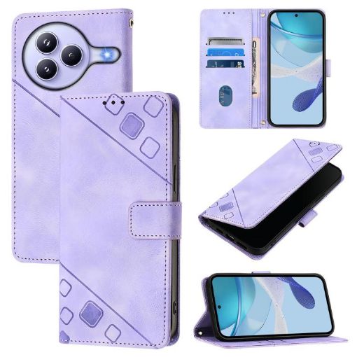 Xiaomi Civi 5 Pro 5G Light Purple Embossed Leather Phone Case - 1