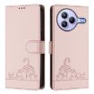 Xiaomi Civi 5 Pro 5G Pink Cat Rat Embossed RFID Leather Case with Lanyard - 2