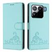 Xiaomi 15S Pro 5G Mint Green Cat Rat Embossed RFID Leather Case - 2