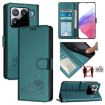 Xiaomi 15S Pro 5G Peacock Green Cat Rat RFID Leather Case with Lanyard - 1