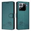 Xiaomi 15S Pro 5G Peacock Green Cat Rat RFID Leather Case with Lanyard - 2