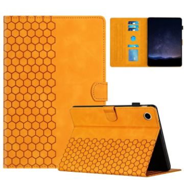 Samsung Galaxy Tab A8 10.5 2021 X205 Yellow Honeycomb Leather Case - 1