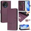 TCL 605/60 SE Violet RFID Leather Phone Case - Smile Embossing - 1