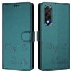 OnePlus Ace 5 Ultra Smile Embossing RFID Leather Case - Peacock Green - 2