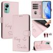 Ulefone Note 14 Pink RFID Leather Phone Case - Smile Embossing Cover - 1