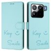 Xiaomi 15S Pro 5G Mint Green Smile Embossing RFID Leather Case - 2