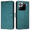 Xiaomi 15S Pro 5G Peacock Green RFID Leather Phone Case - Smile Embossing - 2