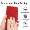 Redmi 14C 4G Sunflower Embossed Flip Leather Case with Lanyard Red - 4
