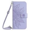 Redmi Note 14 5G Sun Flower Embossed Flip Leather Case with Lanyard - 2