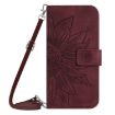 Redmi Note 14 Pro 4G Sunflower Embossed Flip Leather Case Wine Red - 2