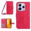 Redmi Note 14 4G EU Sunflower Embossed Flip Leather Case Rose Red - 1