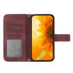 Redmi Note 14 4G EU Sunflower Embossed Flip Leather Case Wine Red - 3