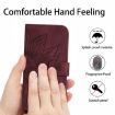 Redmi Note 14 4G EU Sunflower Embossed Flip Leather Case Wine Red - 4