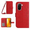 Redmi A5/Poco C71 Sunflower Embossed Flip Leather Case with Lanyard - 1