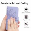 Redmi 13x Purple Sun Flower Embossed Flip Leather Case with Lanyard - 4