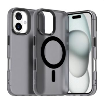 iPhone 16 Candy Magsafe PC Hybrid TPU Case - Black - 1