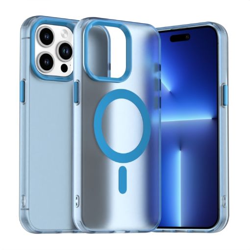 iPhone 15 Pro Max Candy Magsafe PC Hybrid TPU Case - Blue - 1
