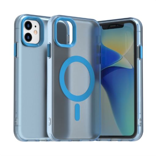 iPhone 11 Candy Magsafe PC Hybrid TPU Case - Blue - 1