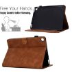 Samsung Galaxy Tab A7 2020 T500 Cats Embossed Leather Case Brown - 5